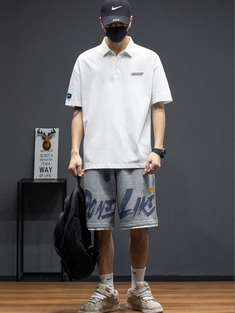 Men's Loose Fit Japanese Style Summer Polo Shirt