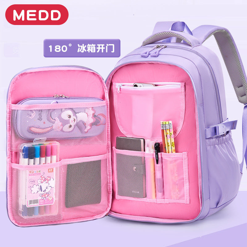 Lightweight Spine Support School Backpack for Girls Grades 3–4