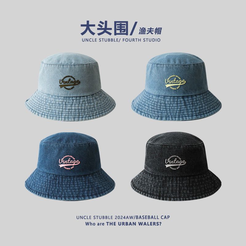 Premium Denim Wide Brim Large Fit Unisex Basin Hat