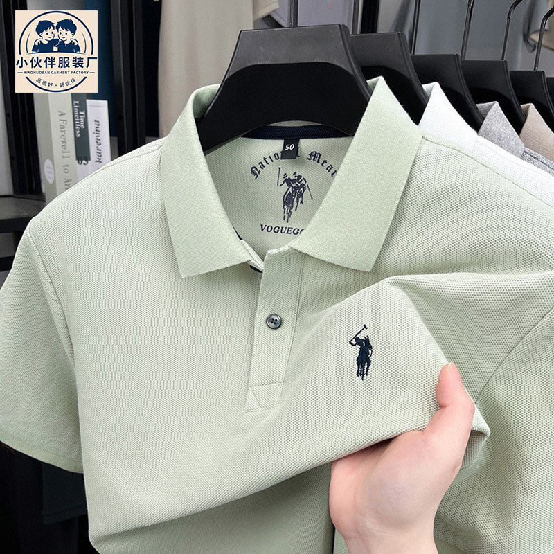 Men's Cotton Embroidered Horse Logo Polo Shirt