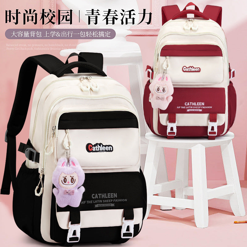 Girls Lightweight Spine Support School Backpack Large Capacity