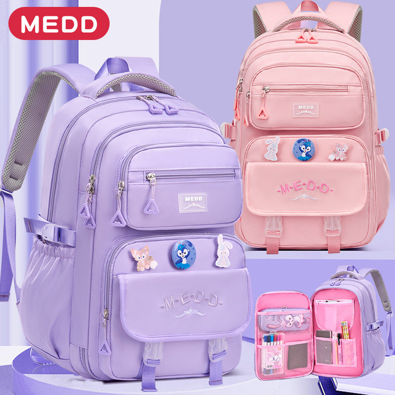 Girls Spine Support School Backpack Large Capacity Lightweight
