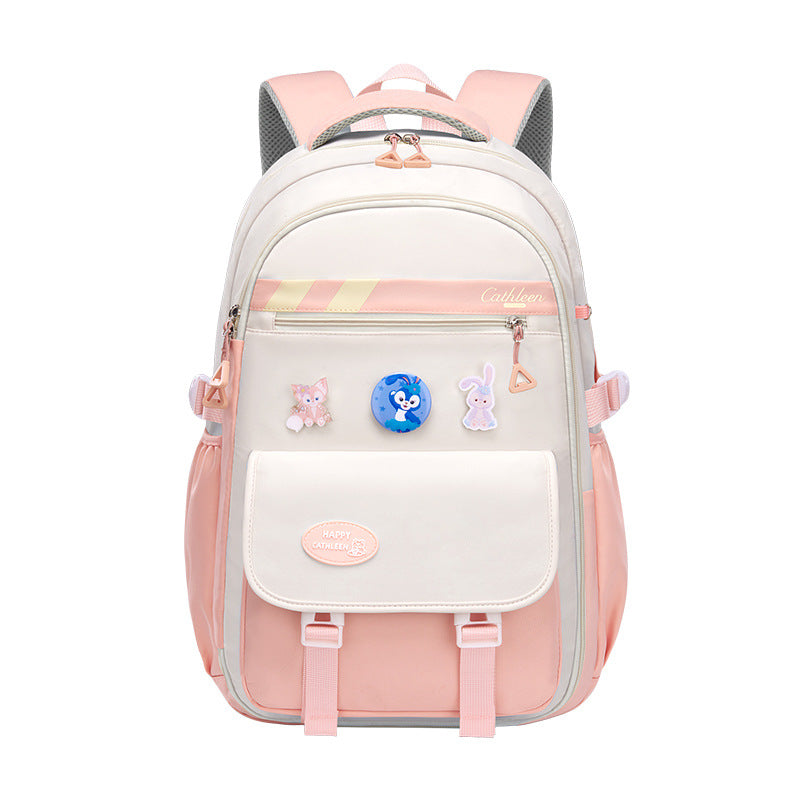 Girls Korean Style Side-Opening School Backpack Large Capacity