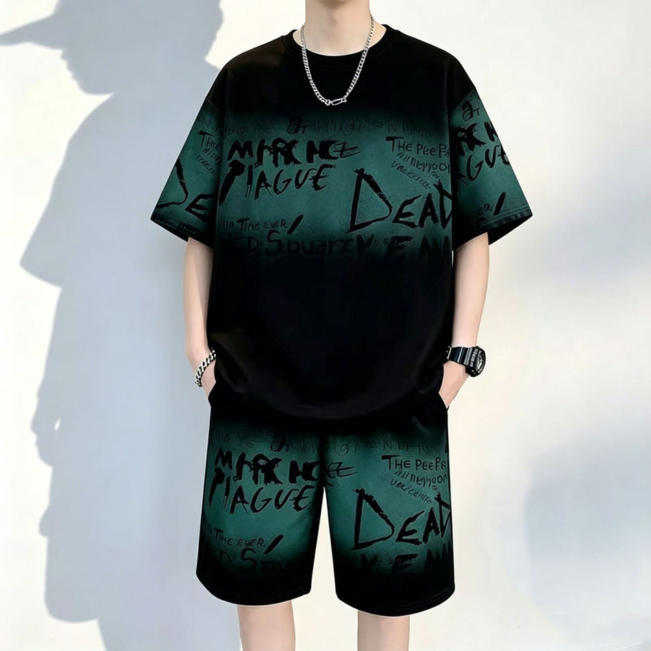 Men's Loose Fit Summer T-Shirt and Shorts Set