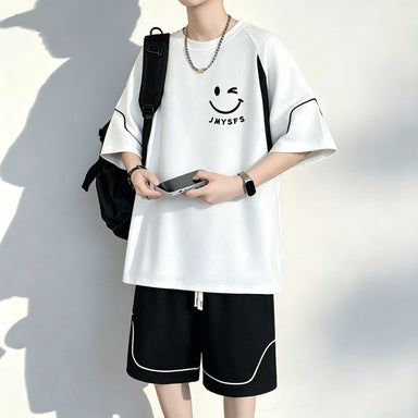 Men's Ice Silk Loose Fit T-Shirt and Shorts Set 2026