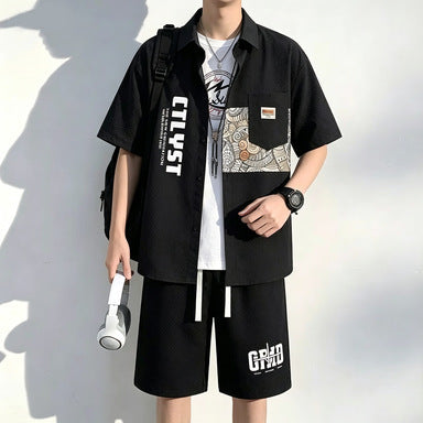 Men's Ice Silk Chinese Style Lapel Short Sleeve Shirt