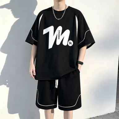 Men's Ice Silk Loose Fit T-Shirt and Shorts Set 2026