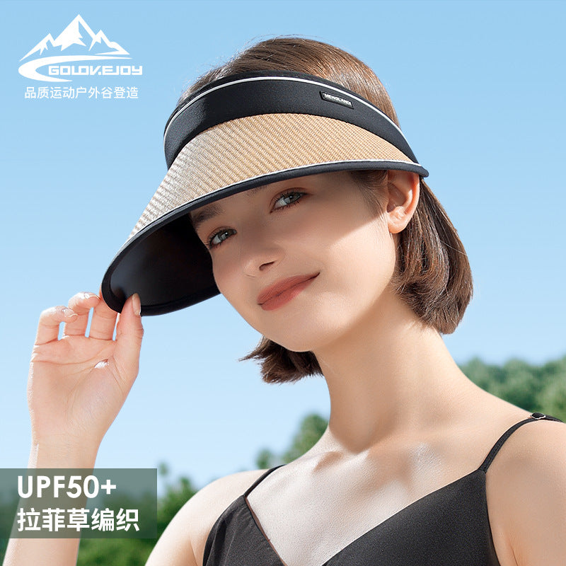Summer Premium Lafite Straw Black Glue Unisex Empty Top Hat
