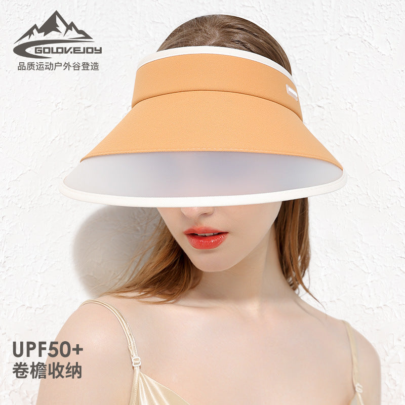 Women’s Wide Brim Sun Visor Hat with Windproof Strap