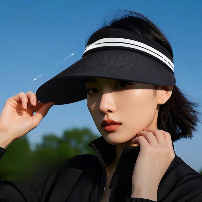 Women’s Korean Style Wide Brim Sun Visor Hat with UV Shield