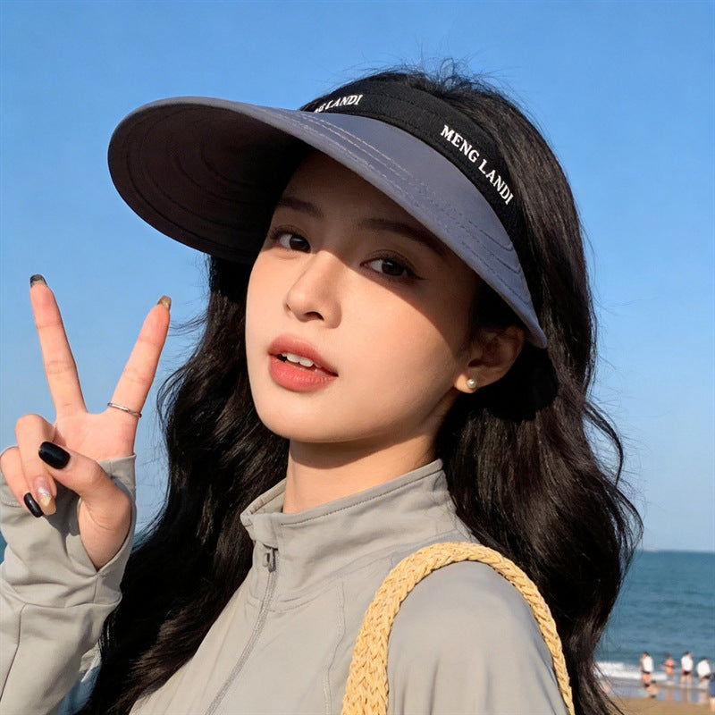 Women’s Korean Style Open-Top Sun Hat for Summer Outings