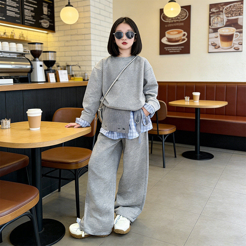 Girls Korean Style Loose Three-Piece Casual Outfit Set