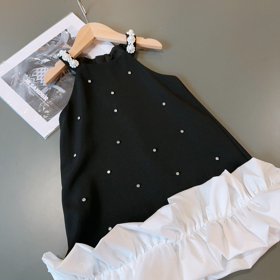 Girls Cotton Halter Neck A-Line Summer Princess Dress