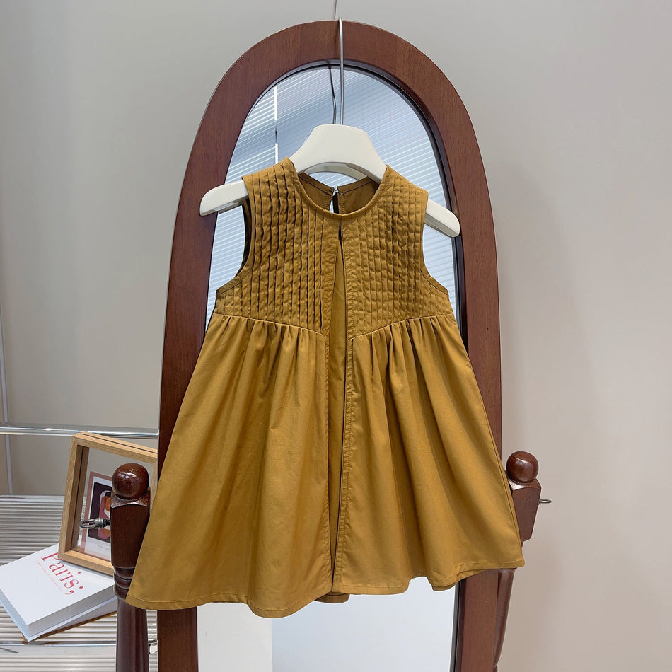 Girls Sleeveless Cotton A-Line Summer Princess Dress