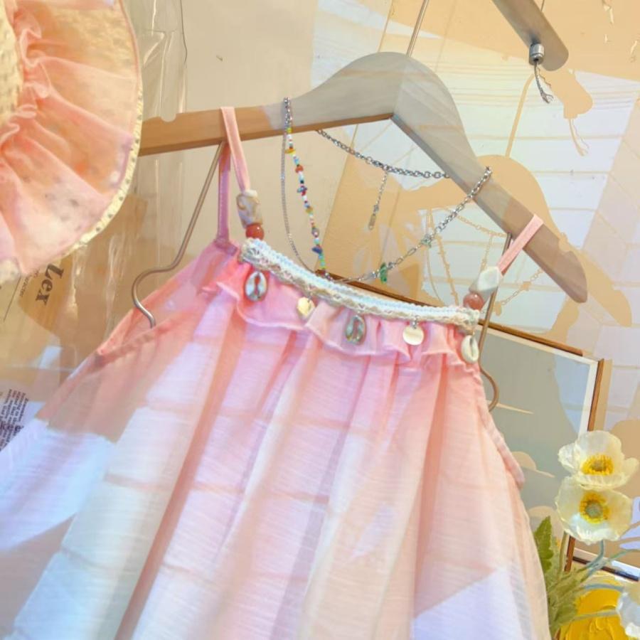 Girls Gradient Suspender A-Line Fairy Summer Dress