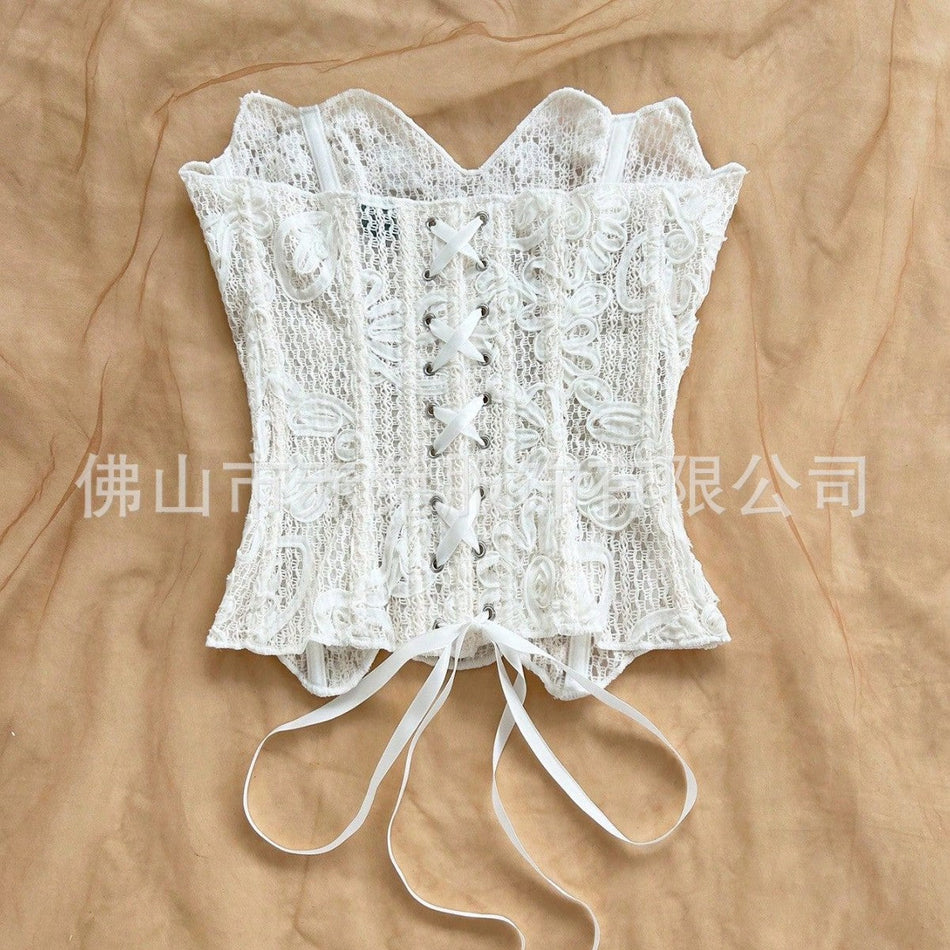Women’s Corset Top Irregular Lace Fishbone Push Up Shapewear