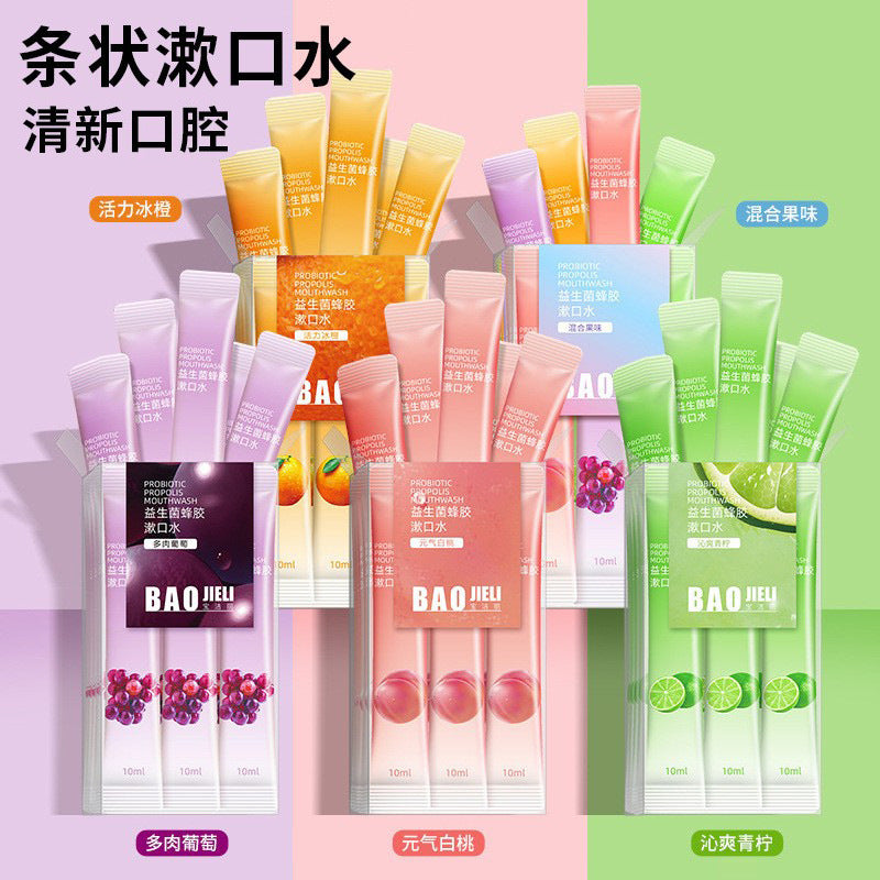 Portable Peach Propolis Mouthwash Strips Fresh Breath Oral Care