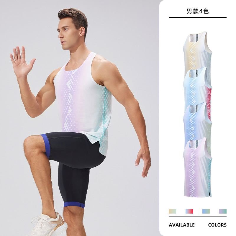 Men's Sports Vest Printed Quick Dry Running Tennis Training Top
