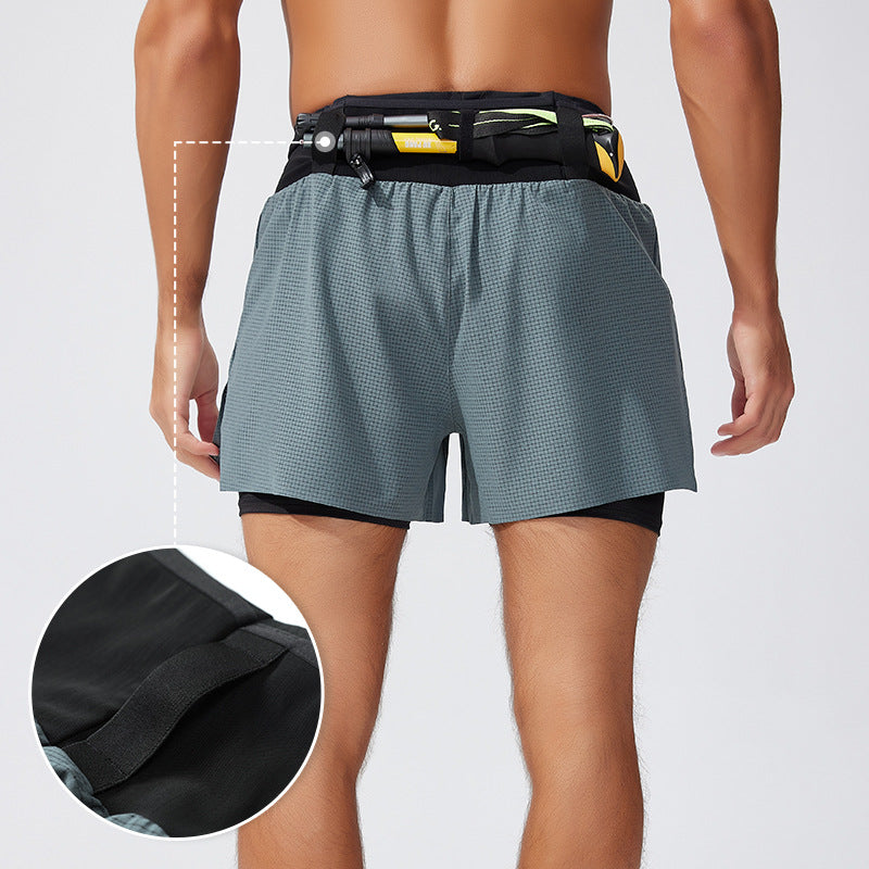 Men's Double-Layer Trail Running and Fitness Shorts