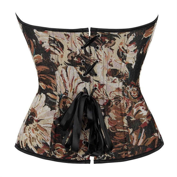 Women’s Corset Top Oil Painting Print Palace Style Shapewear