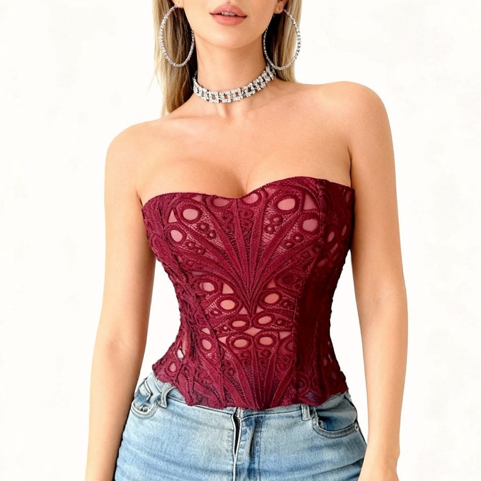 Premium European Court-Style Irregular Lace Shapewear Corset
