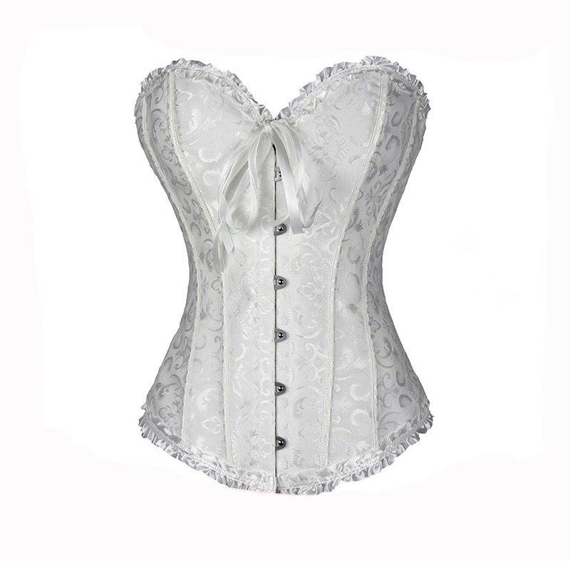Strapless Jacquard Fishbone Corset Dress with Waist Shaping