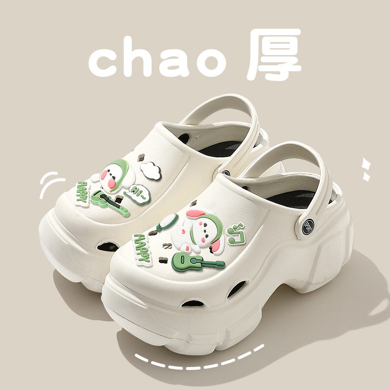 Women's Thick Sole Outdoor Clogs with Closed-Toe Sandal Design