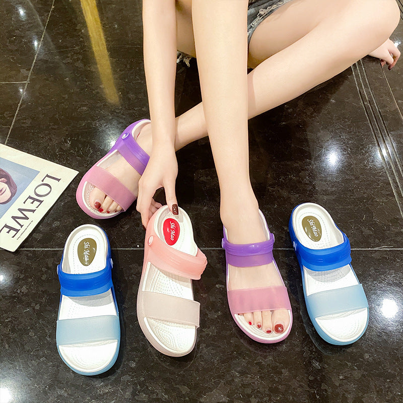 Women’s EVA Jelly Closed-Toe Clogs Dual Wear Rain Sandals Style