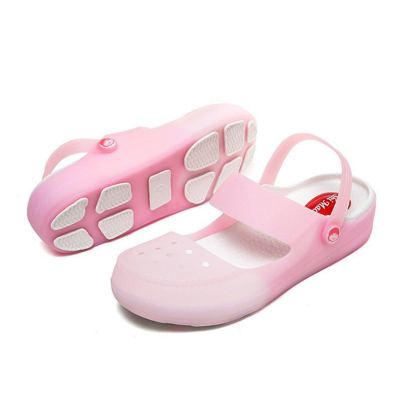 Women’s Mary Jane Transparent Jelly Thick Sole Closed Toe Sandals