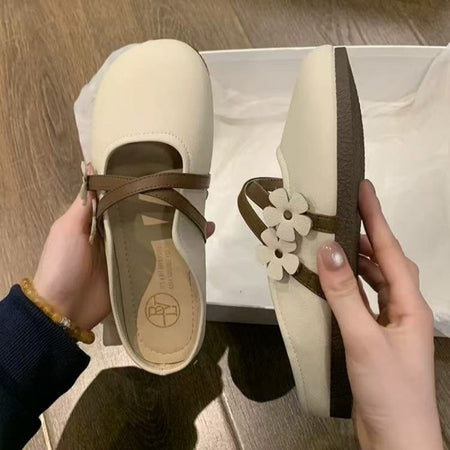 Women’s Closed Toe Half Slippers Flat Slip-On Soft Bottom Sandals