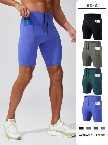 Army green men's Slim-Fit Summer Compression Gymnastics Shorts