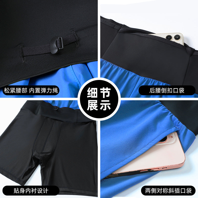 Unisex Cross Country Running Shorts Faux Two Piece Quick Dry