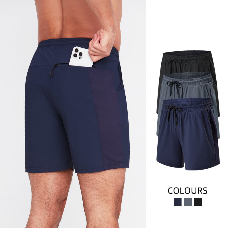 Men's Ice Silk Stitching Quick Dry Sports Basketball Shorts