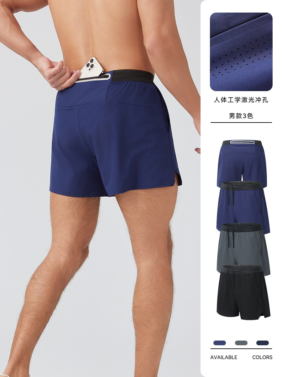 Dark grey men���������s Faux Two Piece Quick Dry Running Fitness Sports Shorts