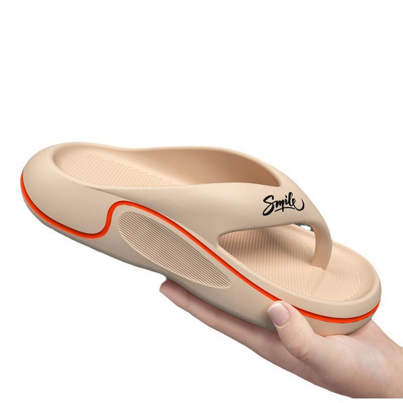 Black men���s Soft Sole Cloud Comfort Non Slip Beach Flip Flops