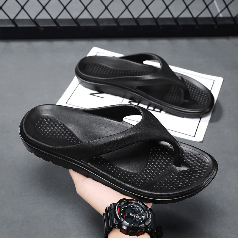 Black men���������s Plus Size Breathable Slip On Flip Flops Summer Slippers