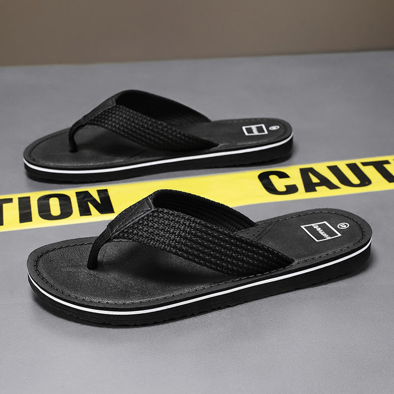 Black men���������s Outdoor Beach Flip Flops Casual Indoor Outdoor Slippers