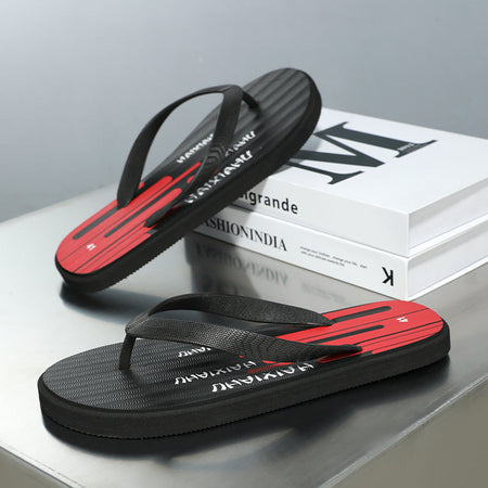 Black men���������s Non Slip Wear Resistant Beach Flip Flops Casual Sandals