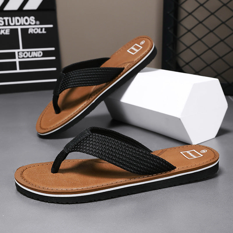 Black men���������s Non Slip Trendy Beach Flip Flops Casual Summer Sandals