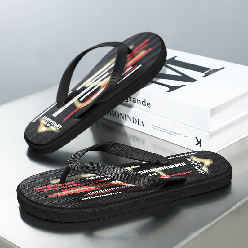 Men's Wear-Resistant Non-Slip Rubber Beach Flip Flops Sandals