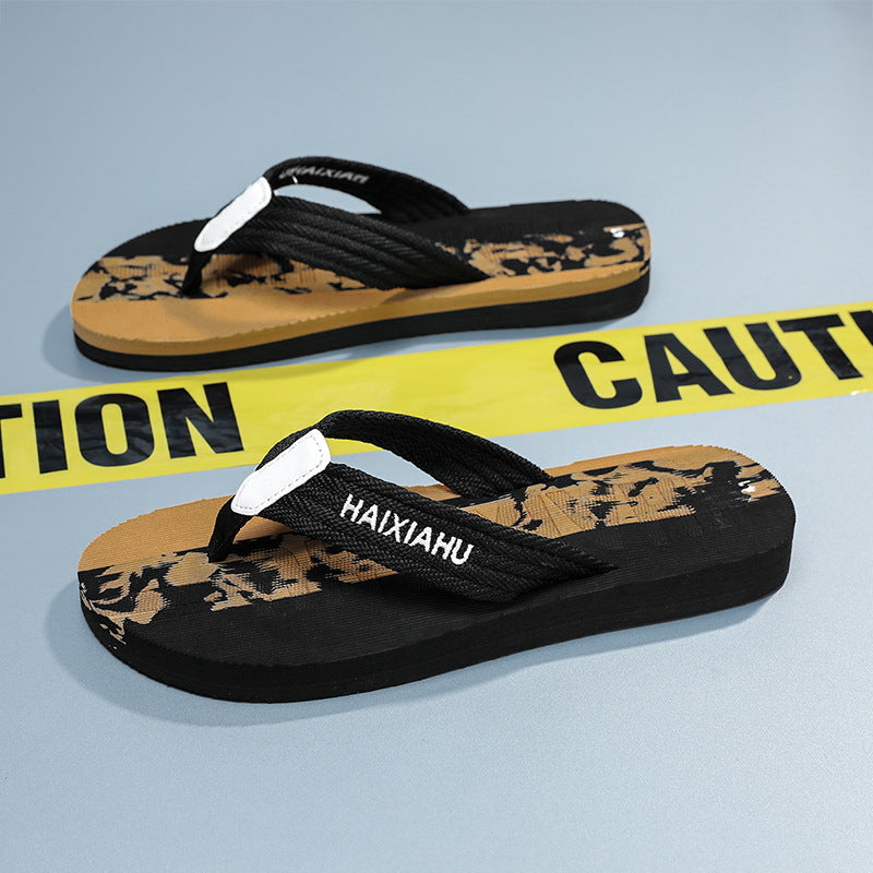 Charcoal Gray men���������s Wear Resistant Non Slip Beach Flip Flops Personalized Summer Sandals