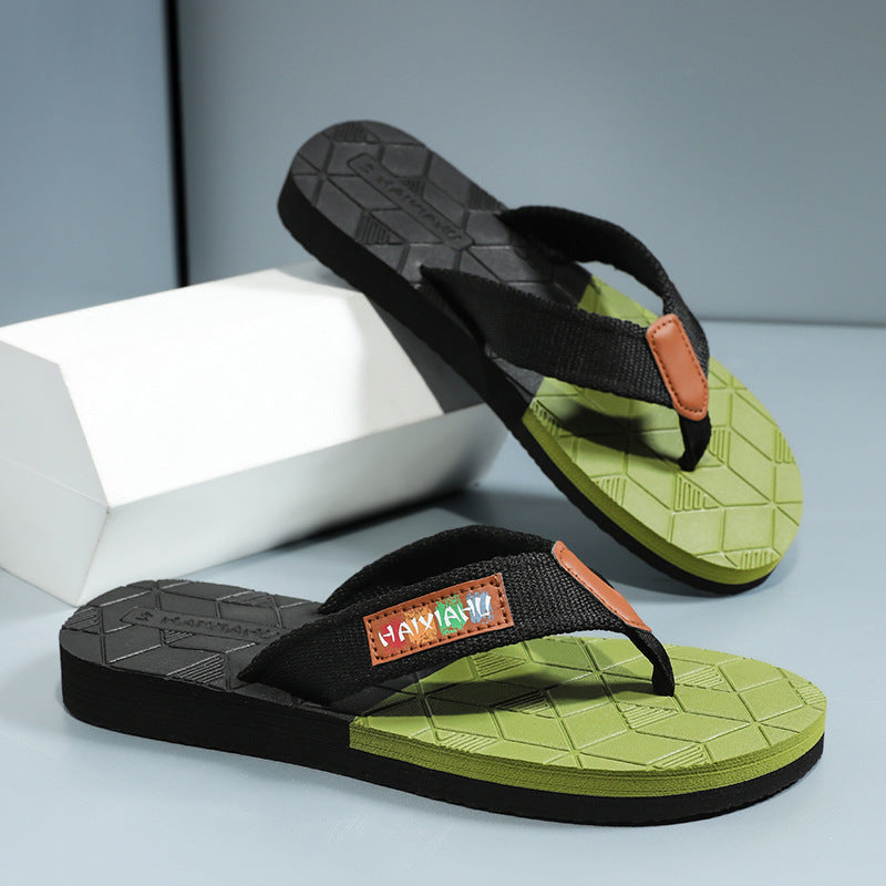 Black men���s Non Slip Summer Flip Flops Outdoor Beach Casual Sandals