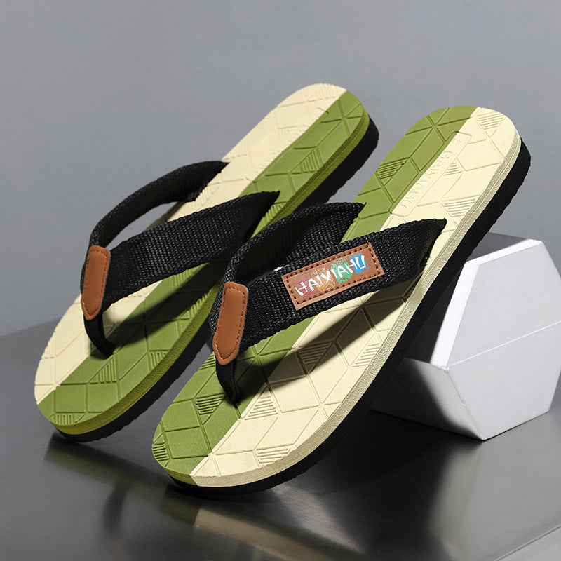Black men���������s Thick Sole Non Slip Wear Resistant High Elastic Flip Flops