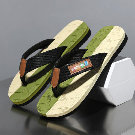 Black men���������s Thick Sole Non Slip Wear Resistant High Elastic Flip Flops