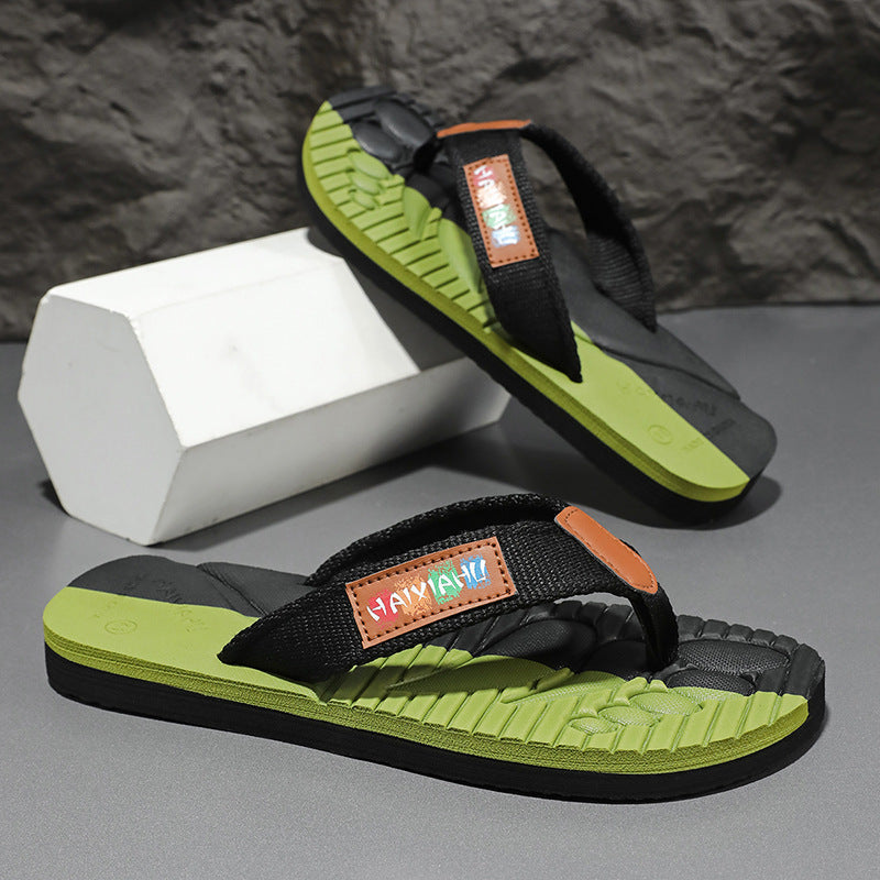 Black men���������s Casual Versatile Non Slip Thong Sandals Summer Beach Flip Flops