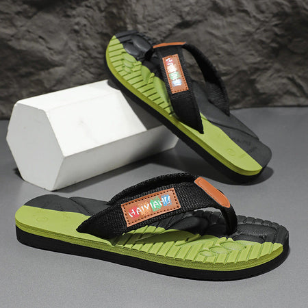 Black men���������s Casual Versatile Non Slip Thong Sandals Summer Beach Flip Flops