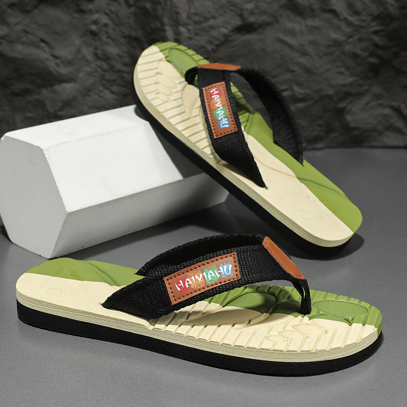 Men's Casual Versatile Non-Slip Thong Sandals Beach Flip Flops