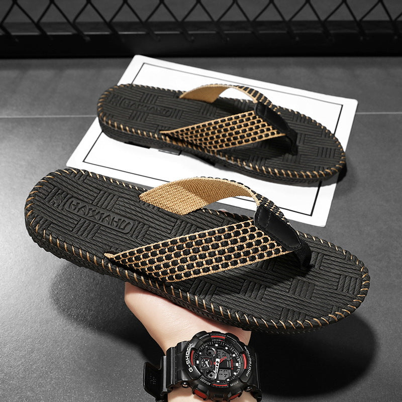 *Black*[Official Ultimate Edition] men���������s Soft Bottom Non Slip Wear Resistant Beach Flip Flops Summer Sandals