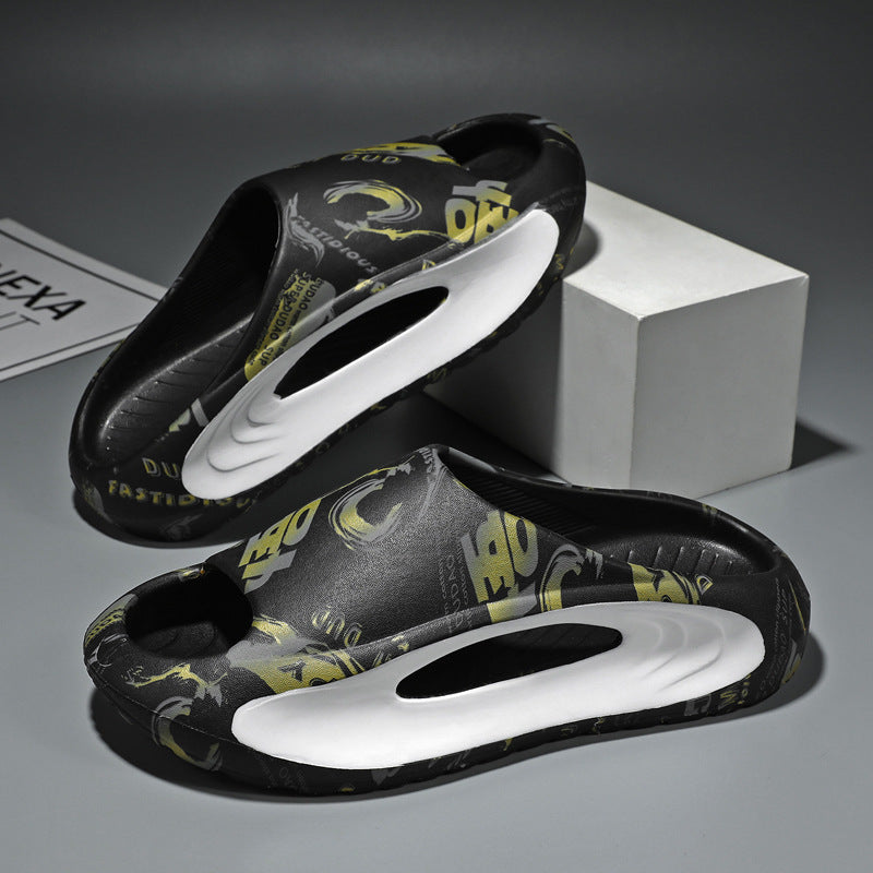 Selected White [Enlightenment] men���������s Soft Sole Non Slip Beach Slippers Casual Summer Slip On Shoes