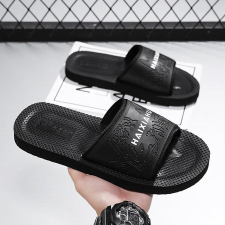 Black men���������s Soft Sole Non Slip Anti Odor Sports Beach Slippers Summer